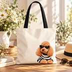 Poodle Tote Bag, Optional Custom Name Dog Mom Tote, Poodle Lover Gift, Personalized Dog Bag, Reusable Shopper, Gift for Her, tote bag