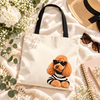 Poodle Tote Bag, Optional Custom Name Dog Mom Tote, Poodle Lover Gift, Personalized Dog Bag, Reusable Shopper, Gift for Her, tote bag