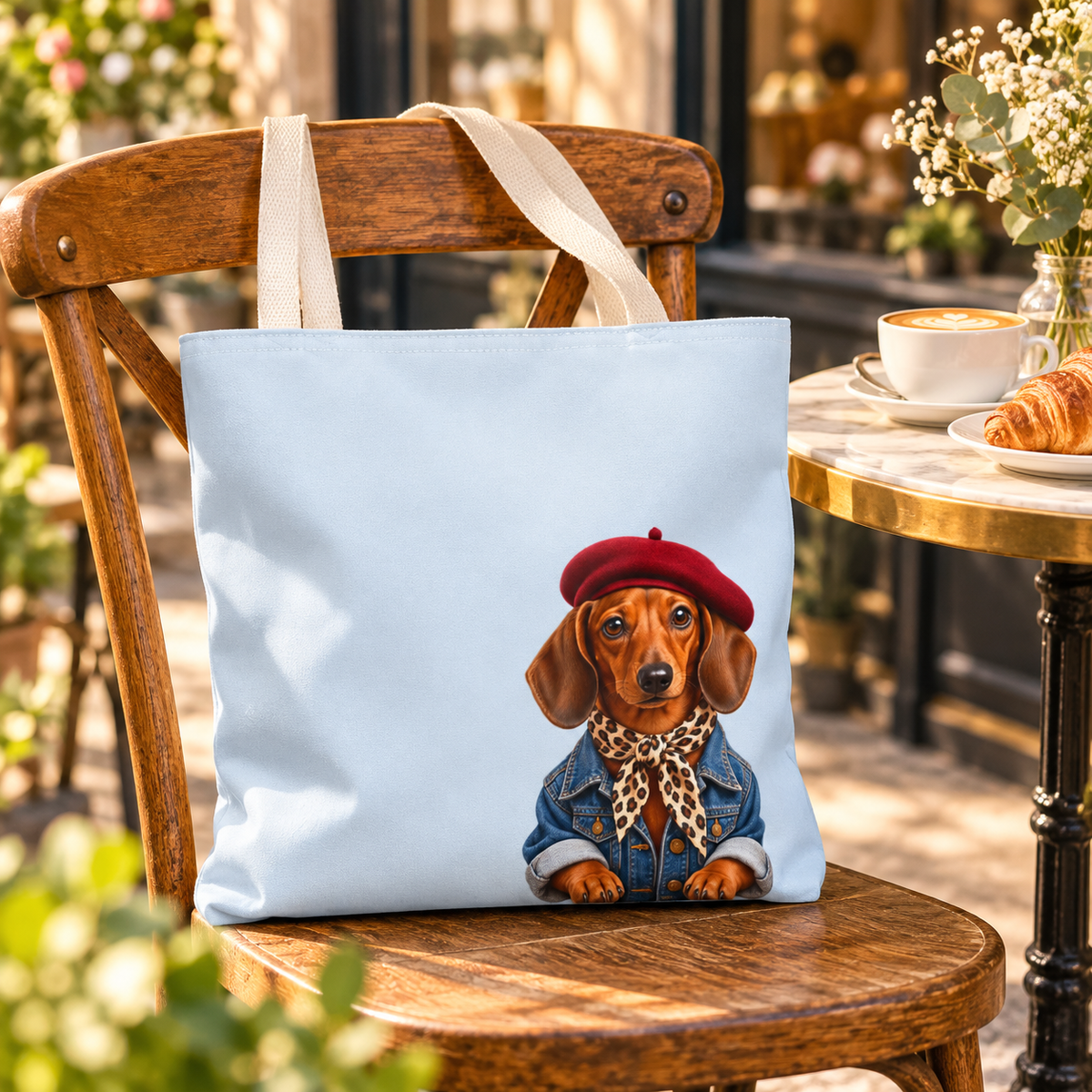 Dachshund Tote Bag, Optional Custom Name Wiener Dog Tote, Sausage Dog Mom Gift, Cute Doxie Lover Bag, Personalized Dog Lover Gift for Women