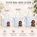 Dachshund Tote Bag, Optional Custom Name Wiener Dog Tote, Sausage Dog Mom Gift, Cute Doxie Lover Bag, Personalized Dog Lover Gift for Women