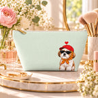 Shih Tzu Makeup Bag, Optional Custom Name Cosmetic Pouch, Shih Tzu Mom Gift, Pet Lover Toiletry Bag, Travel Makeup Pouch, Cute Gift for Her