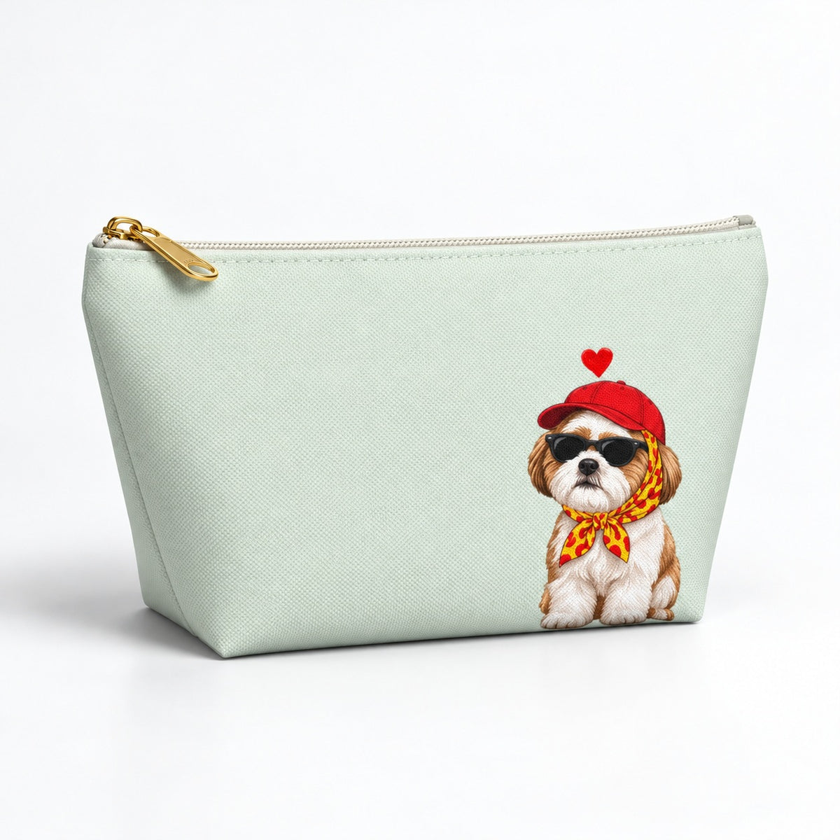 Shih Tzu Makeup Bag, Optional Custom Name Cosmetic Pouch, Shih Tzu Mom Gift, Pet Lover Toiletry Bag, Travel Makeup Pouch, Cute Gift for Her
